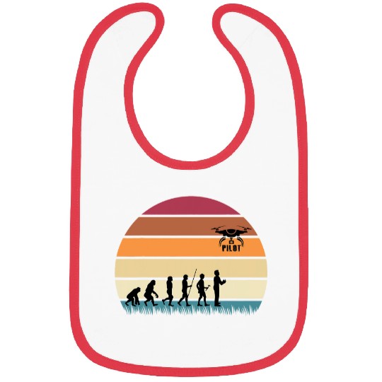 Drone Pilot Evolution Funny Quadcopter Drone Evolution Bibs