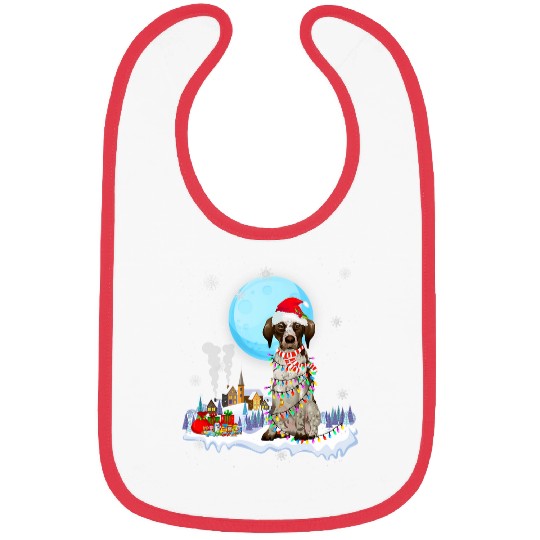 german shorthair pointer dog cute christmas lights lover 2 Bibs