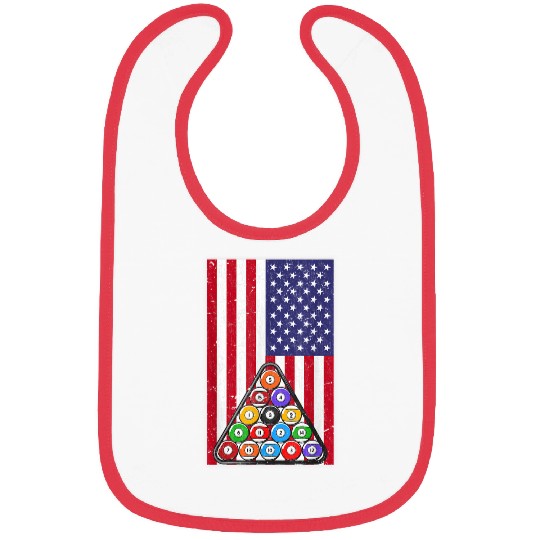 8 Ball American Flag Billard Player Bibs