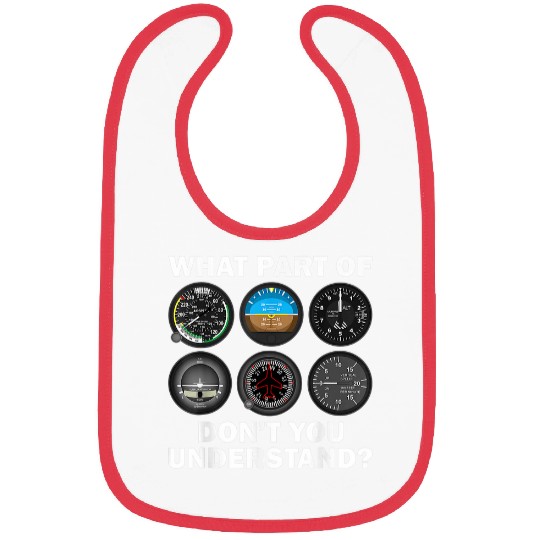 Funny Pilot Art Men Women Aviation Airline Pilot Instruments 6 Bibs