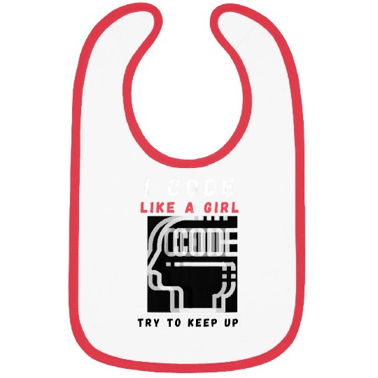 I Code Like a Girl Programmer Tee Bibs