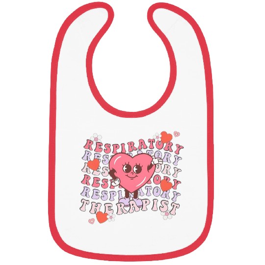Retro Valentines Day Respiratory Therapist RT Pulmonologist Bibs