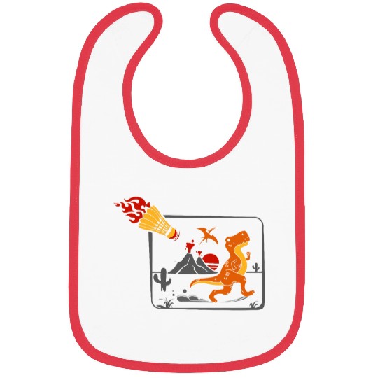 badminton shuttlecock player dinosaur extinction t rex Bibs