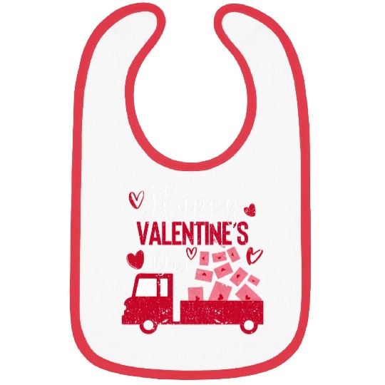 Happy Valentines Day Red Truck With Letters Postal Worker Bibs