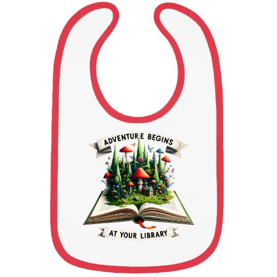 Adventure Begins At Your Library Book Lover Camping Nature 1 Bibs