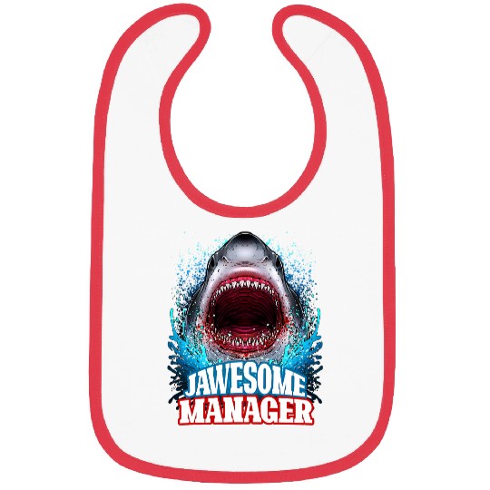 Jawesome Manager Boss Supervisor Great White Shark Bibs