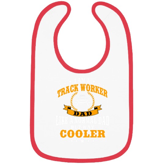 Mens Funny Track Worker Dad Railroad Track Laborer Fathers Day Bibs