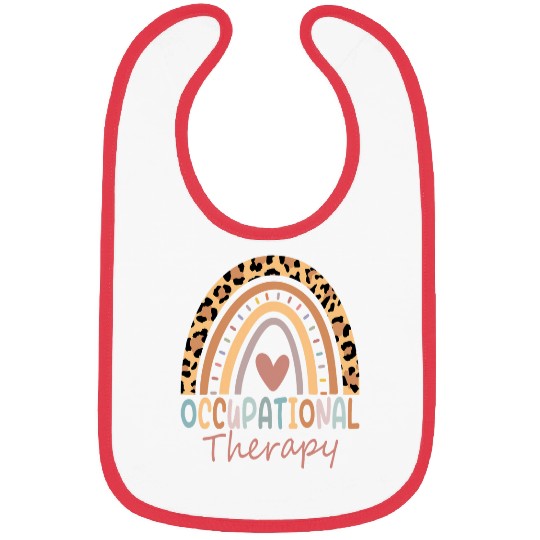 Occupational Therapy OT Therapist OT Month Leopard Rainbow 3 Bibs