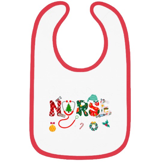 labor and delivery nurses christmas stethoscope nursess xmass Bibs