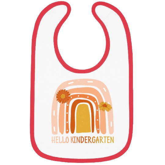 Hello Kindergarten Leopard Rainbow Back To School Teacher Bibs