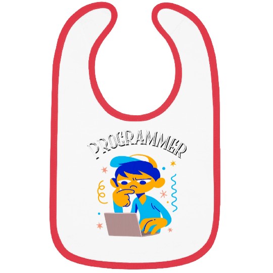 Boy on Computer Programmer Career Student Bibs