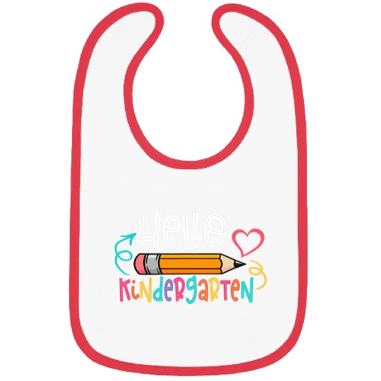 hello kindergarten teacher student back to school pencil Bibs