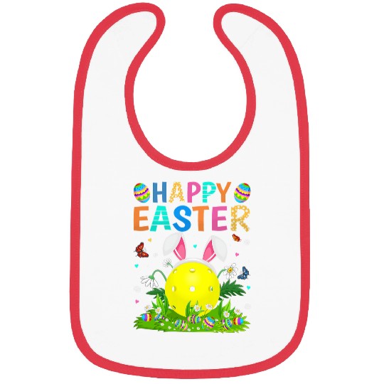 Happy Easter Bunny Egg Funny Pickleball Easter Sunday Bibs