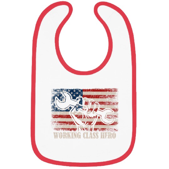US Flag Worker Labor Day American Working Class Hero Bibs