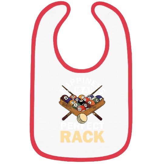 Happiness Is A Perfect Rack Pool Player Pool Cue Billiard Bibs