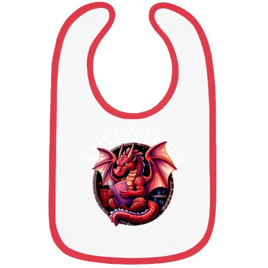Adventure Begins at Your Library Dragon Reading Book Lover Bibs