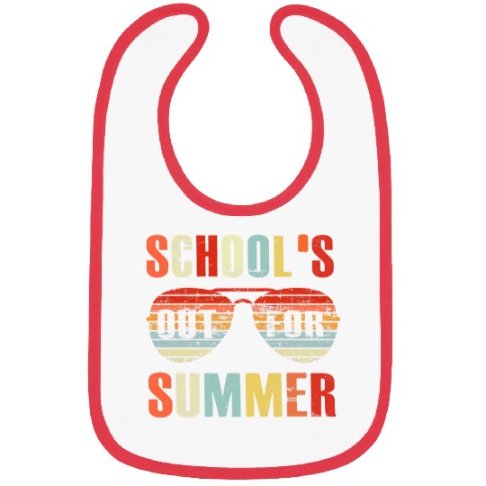 Last Day Of Schools Out For Summer Teacher Vintage Bibs