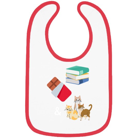 Books Chocolate Cats Cute Book Lover Bibs