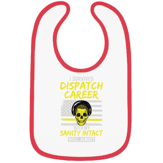 Retired Dispatcher 911 Thin Yellow Line Patriotic Bibs