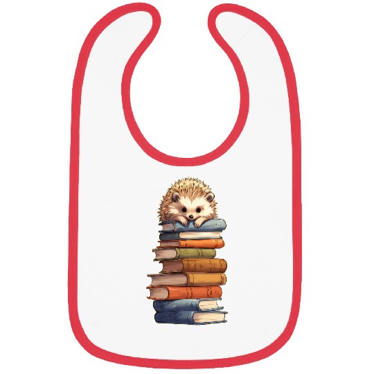Hedgehog Books Stack of Books Reading Books Bibs