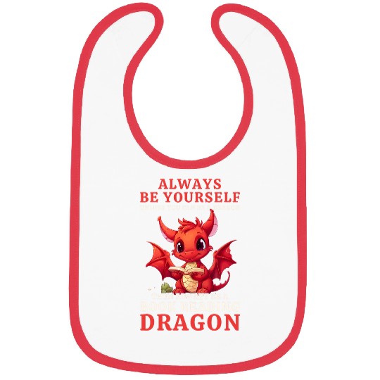 Always Be Yourself For Nerds Book Reading Red Dragon 1 Bibs