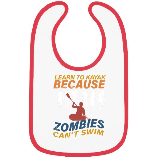 Learn to kayak funny kayaking gift halloween distressed Bibs