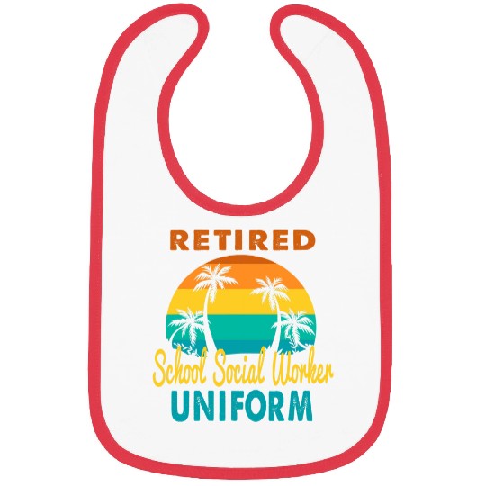 Retired School Social Worker Uniform Tropical Retirement Bibs