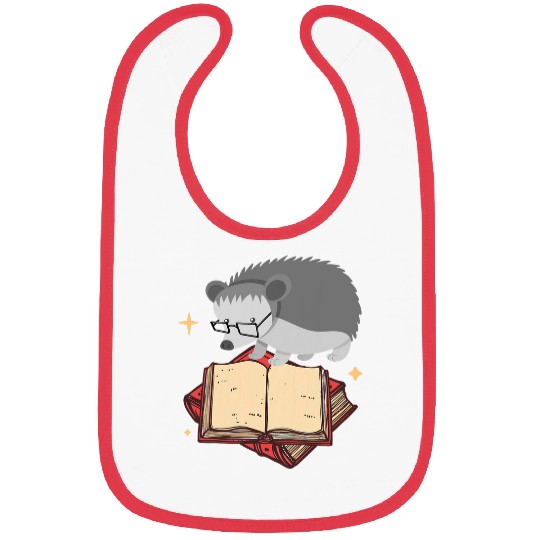 Hedgehog Book Reading Bibs