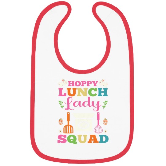 Hoppy Lunch Lady school Cafeteria worker Funny Easter day Bibs