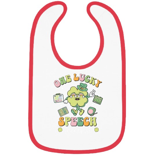 One Lucky Speech Therapist SLP Shamrock St Patricks Day Bibs