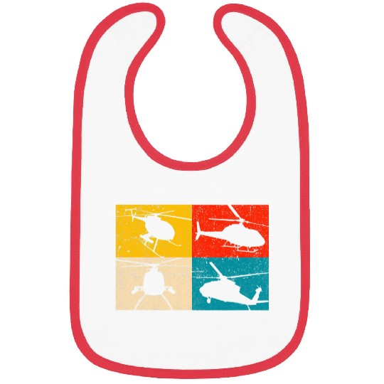 Retro Helicopter Heartbeat Aviator Pilot Aviation Chopper Bibs