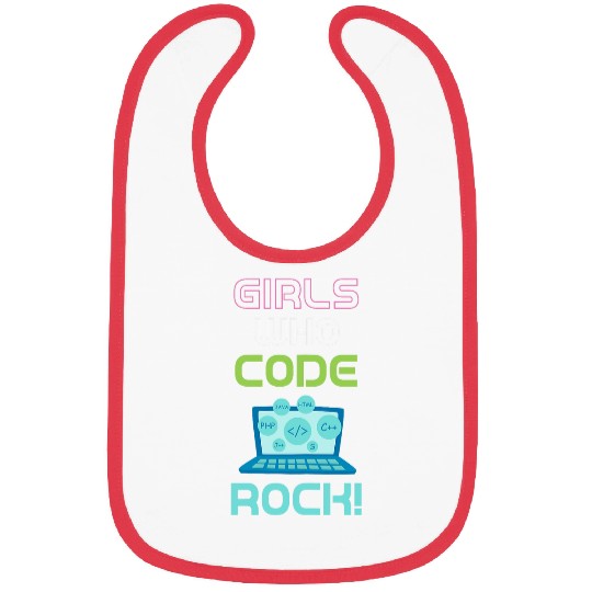 Girls Who Code Rock Programmer Computer Debugging Coder Bibs
