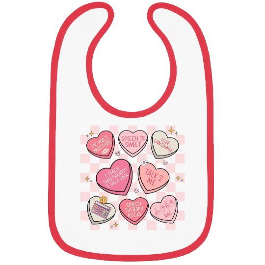 Speech Language Pathologist Valentines Day Hearts Candy Bibs