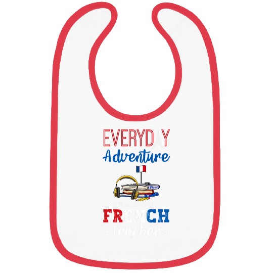 French Teacher France Flag Language Lesson Student 2 Bibs