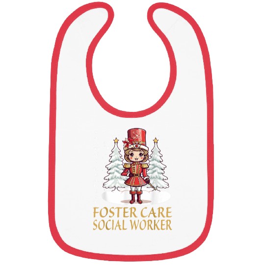 Foster Care Social Worker Christmas Female Nutcracker Bibs