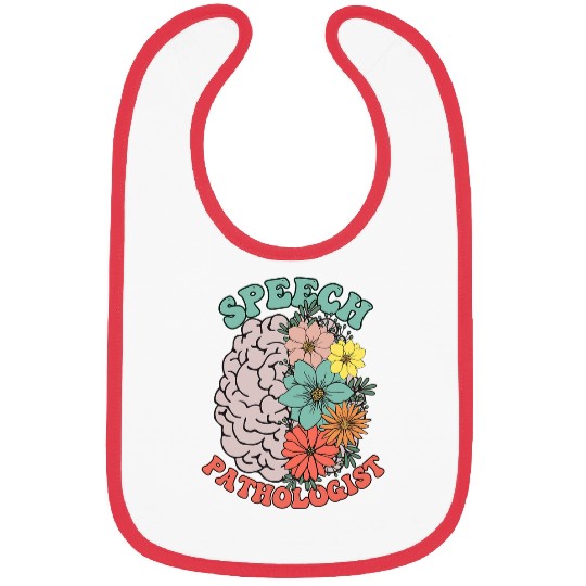 Speech Language Pathologist SLP Therapy Teacher Floral Brain Bibs