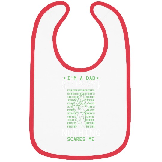 Programmer Dad Computer Coding Hand Fist Binary Coding Bibs