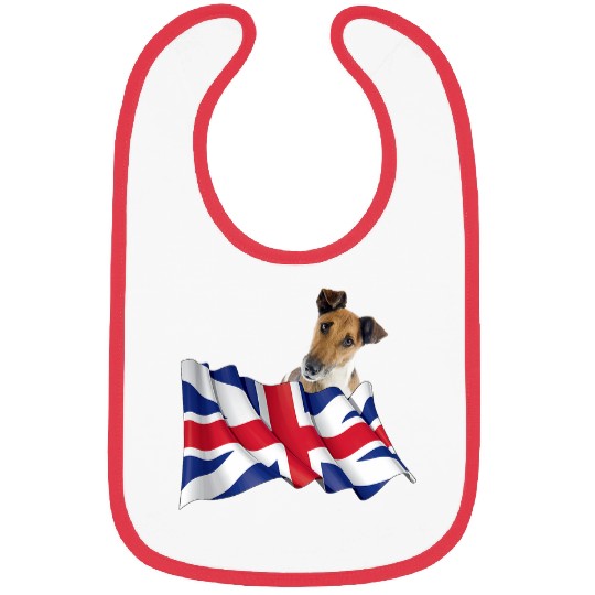 Union Jack Flag Dog Fox Terrier Smooth Bibs