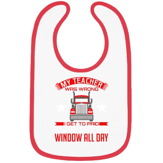 Paid Worker Trucker Truck Drive Travel Tee Bibs