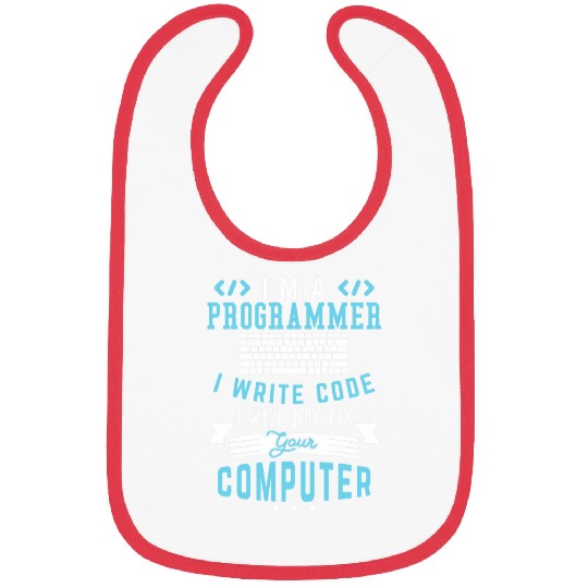 Im A Programmer I Write Code Funny Computer Programmer Pun Bibs
