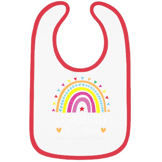 I Teach Kids To Talk Back Groovy Speech Language Pathologist Bibs
