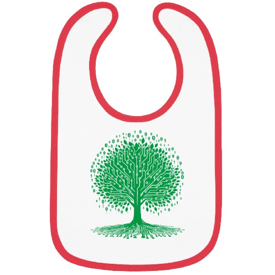 Tree Binary Graphic Coding Computer Geek Programmer Bibs