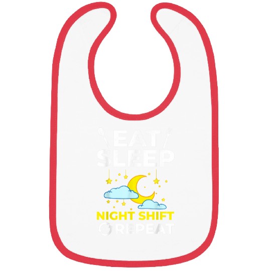 Shift Work Night Job Worker Midnight Funny Coffee 2 Bibs