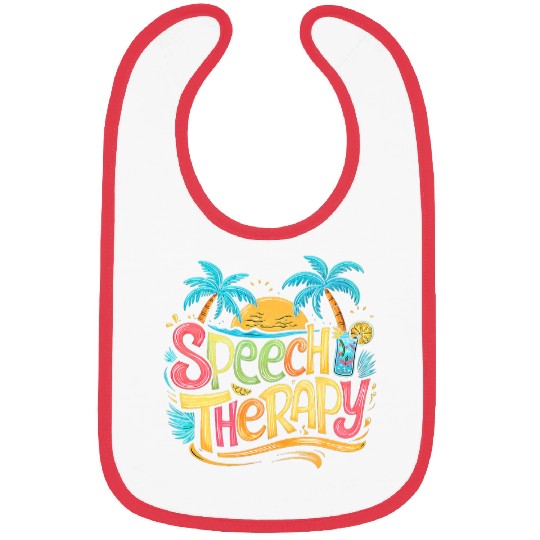 Speech Therapy SLP Beach Vacation Spring Summer Therapist Bibs