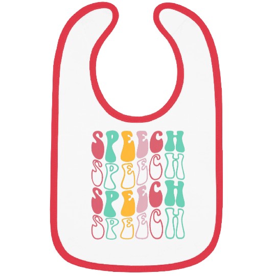 Speech Therapy Retro Speech Language Pathologist Therapist 3 Bibs