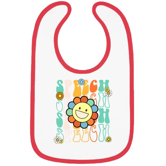 Speech Therapy Retro Speech Language Pathologist Therapist 4 Bibs