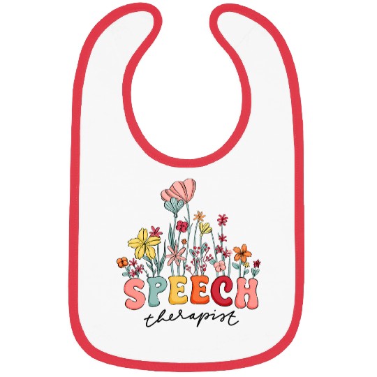 Speech Therapy Speech Language Pathologist Therapist Floral Bibs