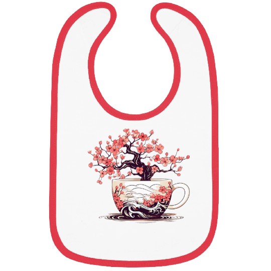 Coffee Books And Cherry Blossoms Reading Tea 3 Bibs