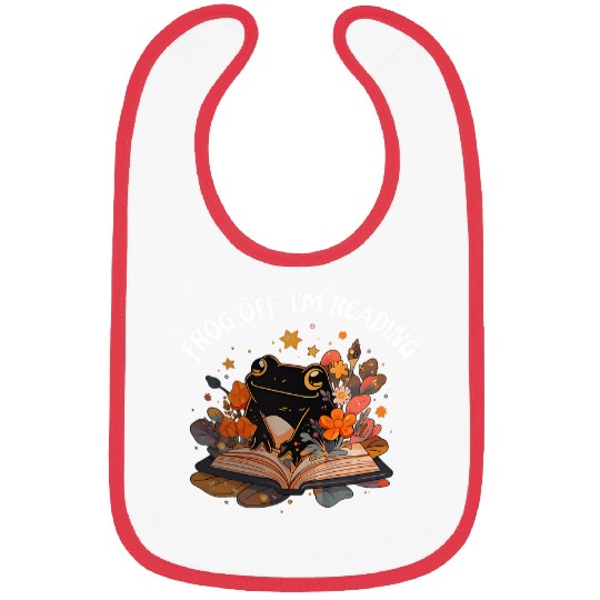 Frog Off Im Reading Funny Book Lover Bibs