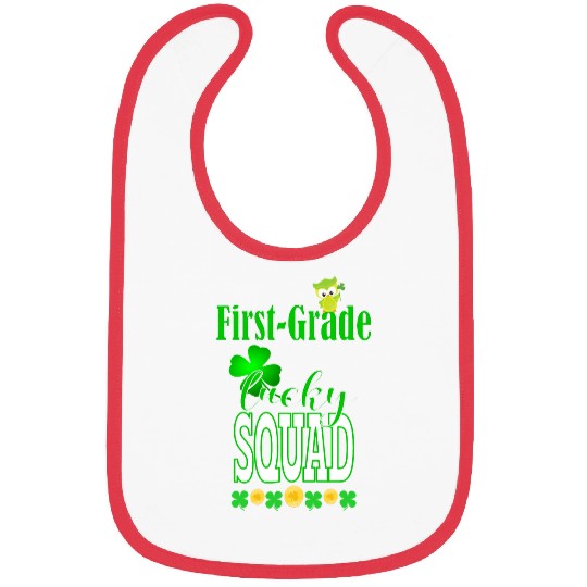 St Patricks First Grade Teacher Student Cute Owl Squad Bibs